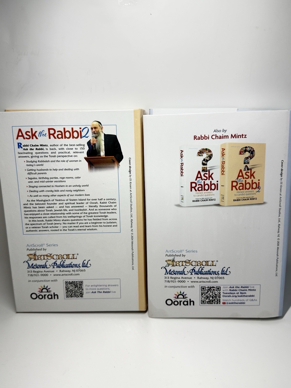 Ask the Rabbi Vol. 2 & 3 Rabbi Chaim Mintz HC ArtScroll Mesorah Oorah Set