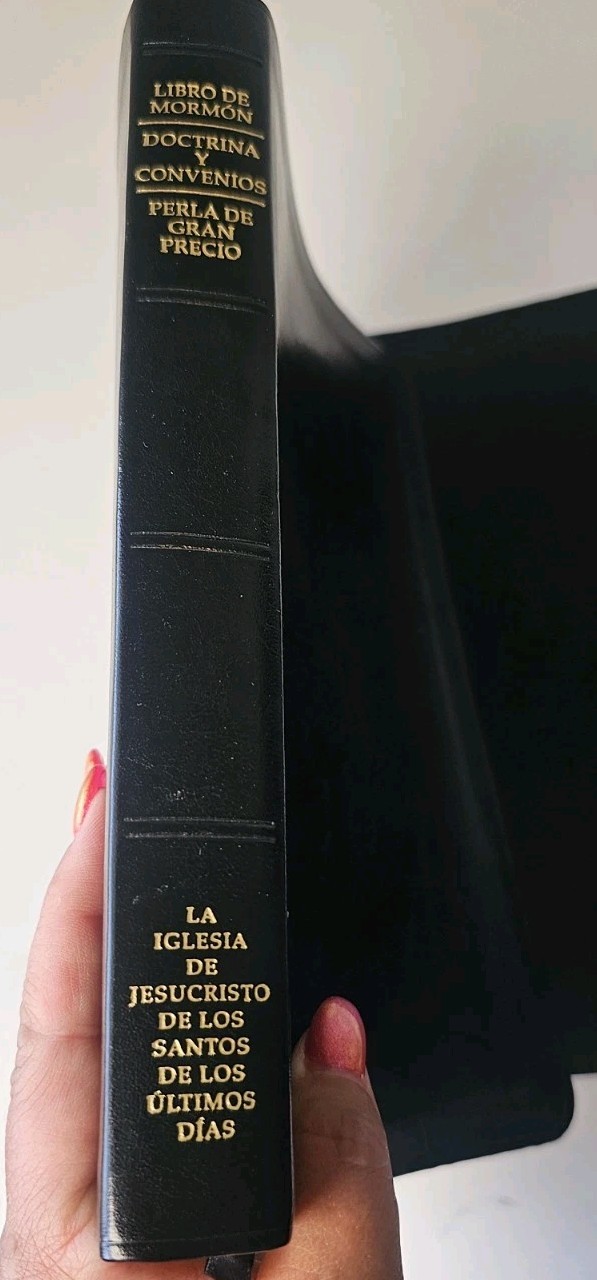 LDS Spanish Split Quad Scripture Set Black Leather 8.5″ X 5.5″ Book Of Mormon
