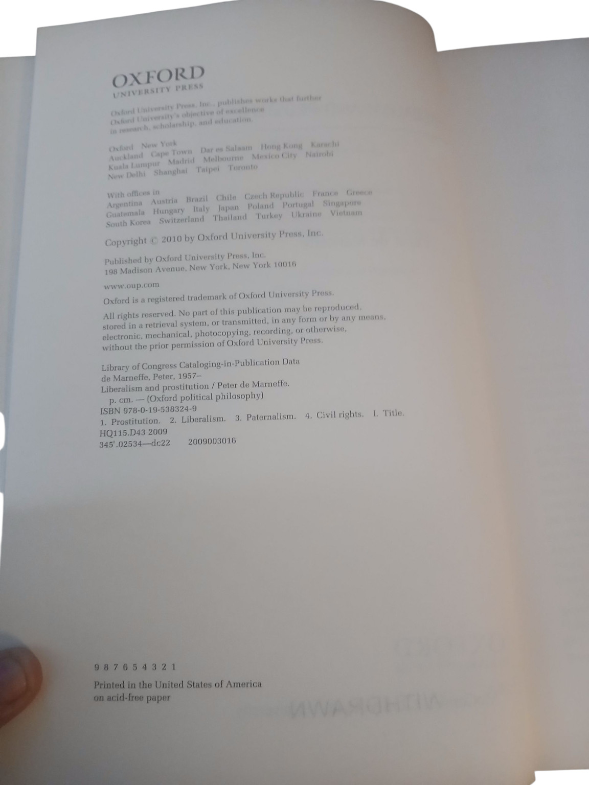 Liberalism and Prostitution Peter de Marneffe 2010 Oxford University Press