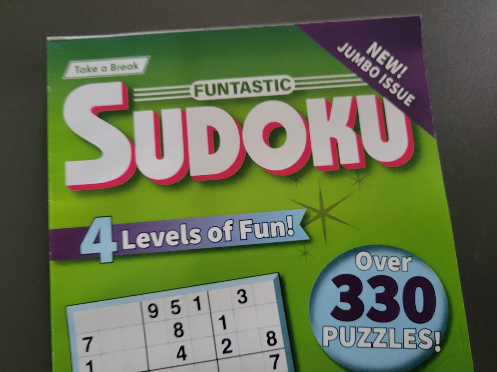 Lot of 3 Funtastic Sudoku Books by Take-A-Break – 990+ Challenging Puzzles