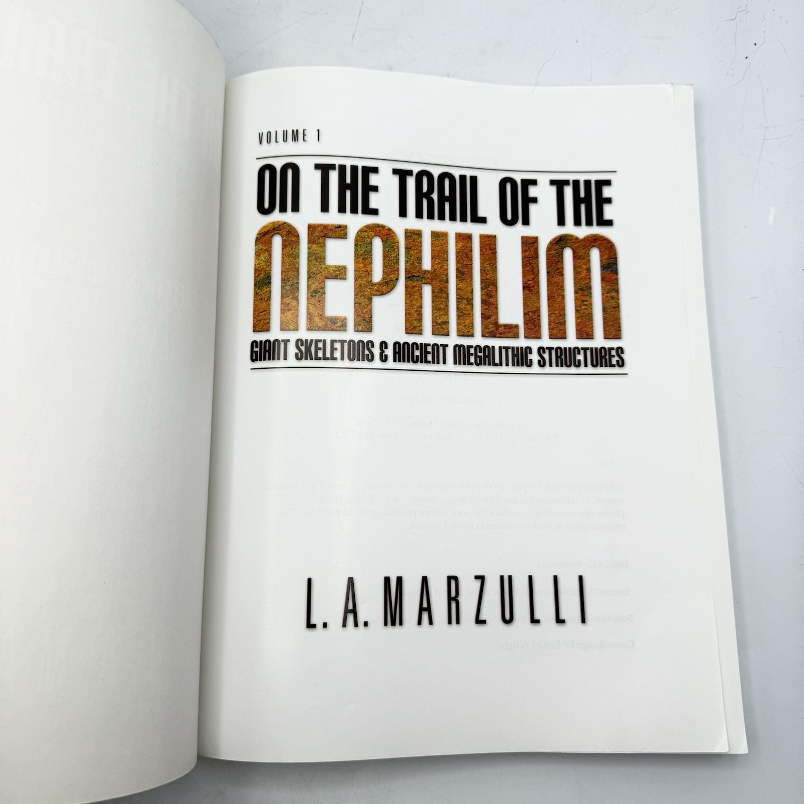 ON THE TRAIL OF THE NEPHILIM Vol. 1 & 2 By L.A. Marzulli Paperback Lot Of 2