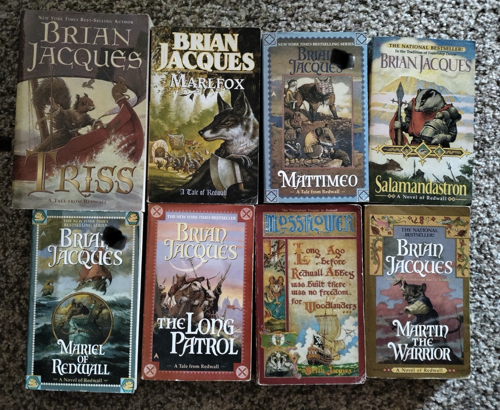 Lot of 8 Redwall Books by Brian Jacques /Martin Triss Mattimeo Salamandastron ++