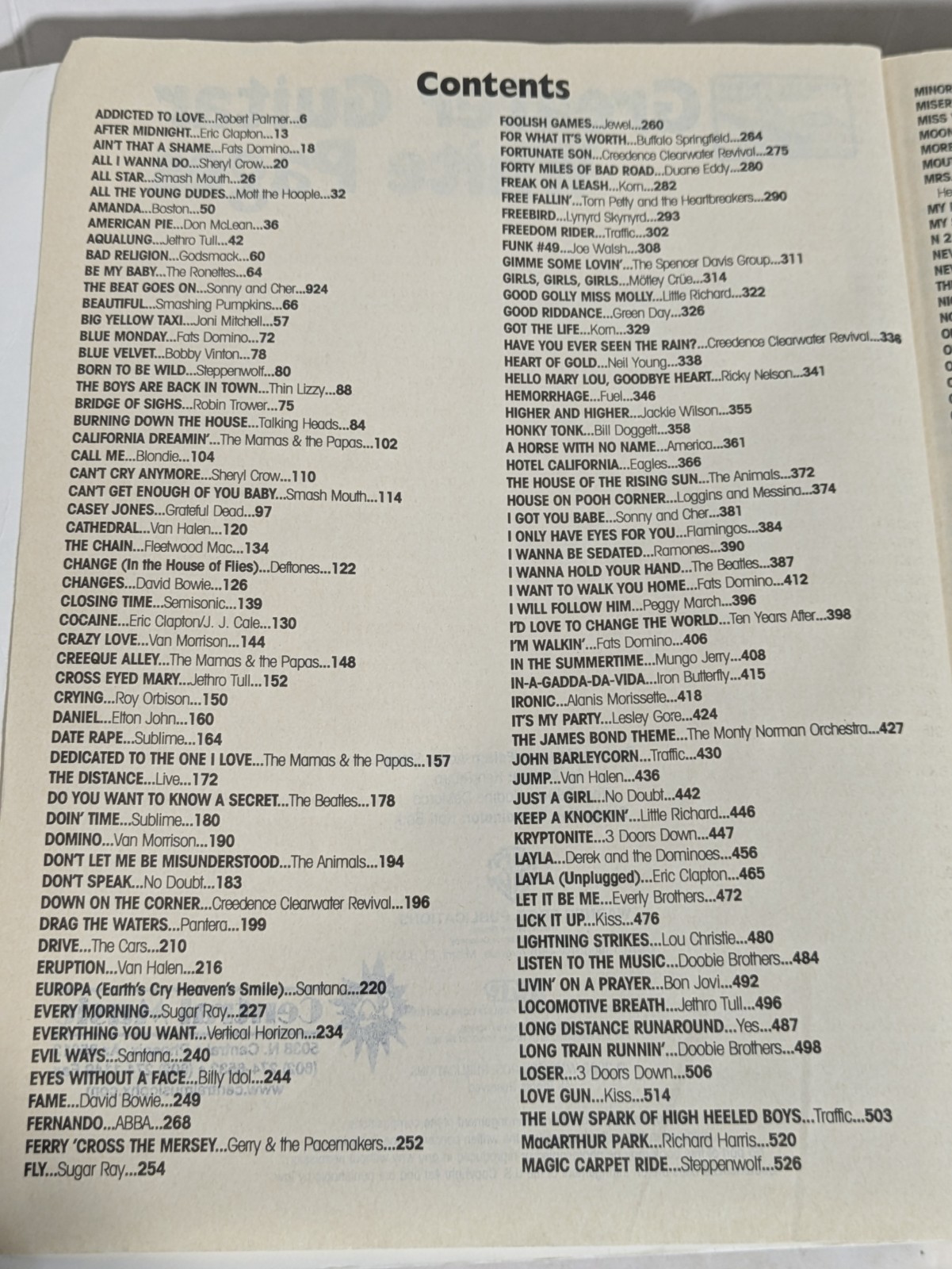 2003 Greater Guitar White Pages Guitar Tab Transcriptions 230 Songs 1000+ Pages