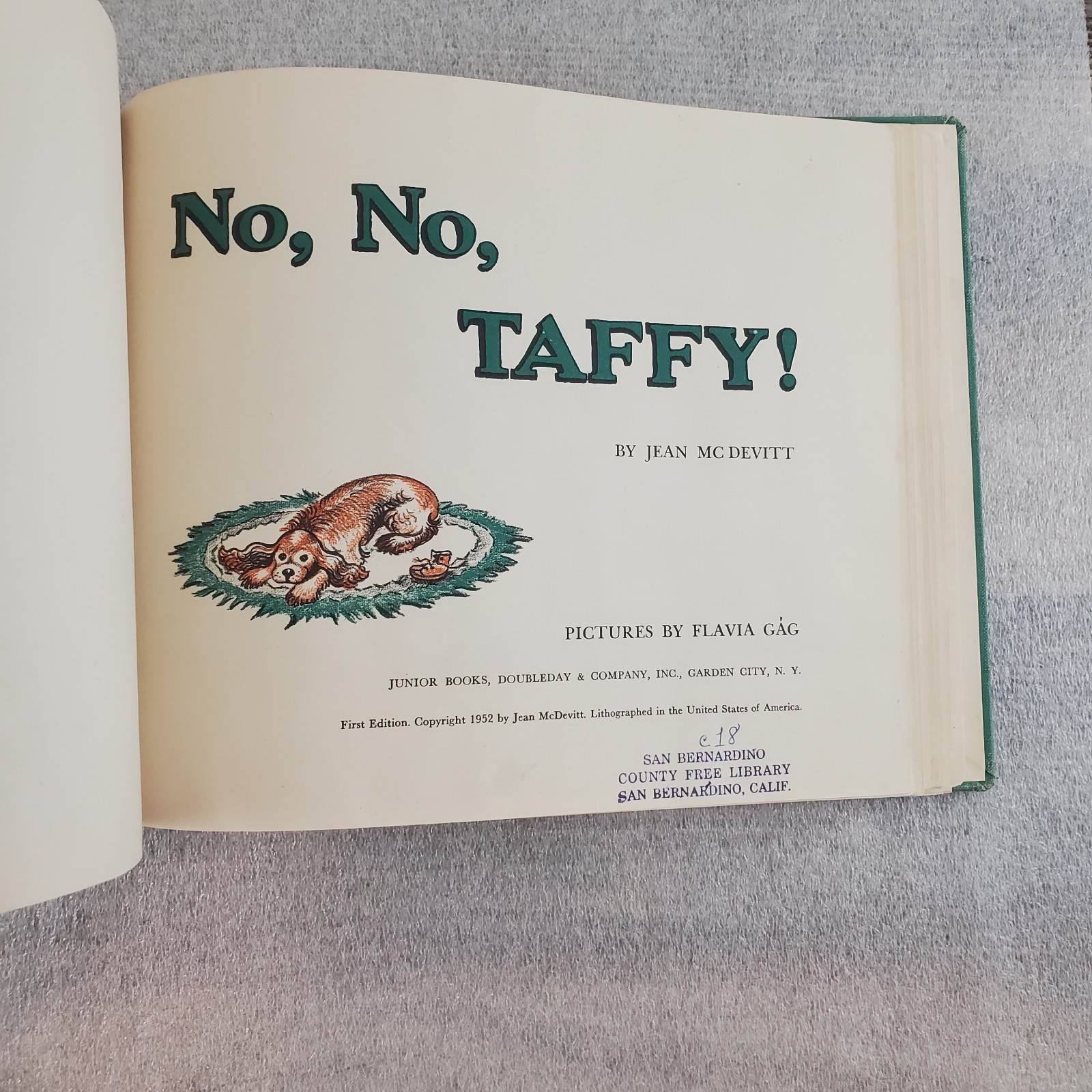 No No Taffy by Jean McDevitt 1952 Hardcover First Edition Flavia Gag Ex-library