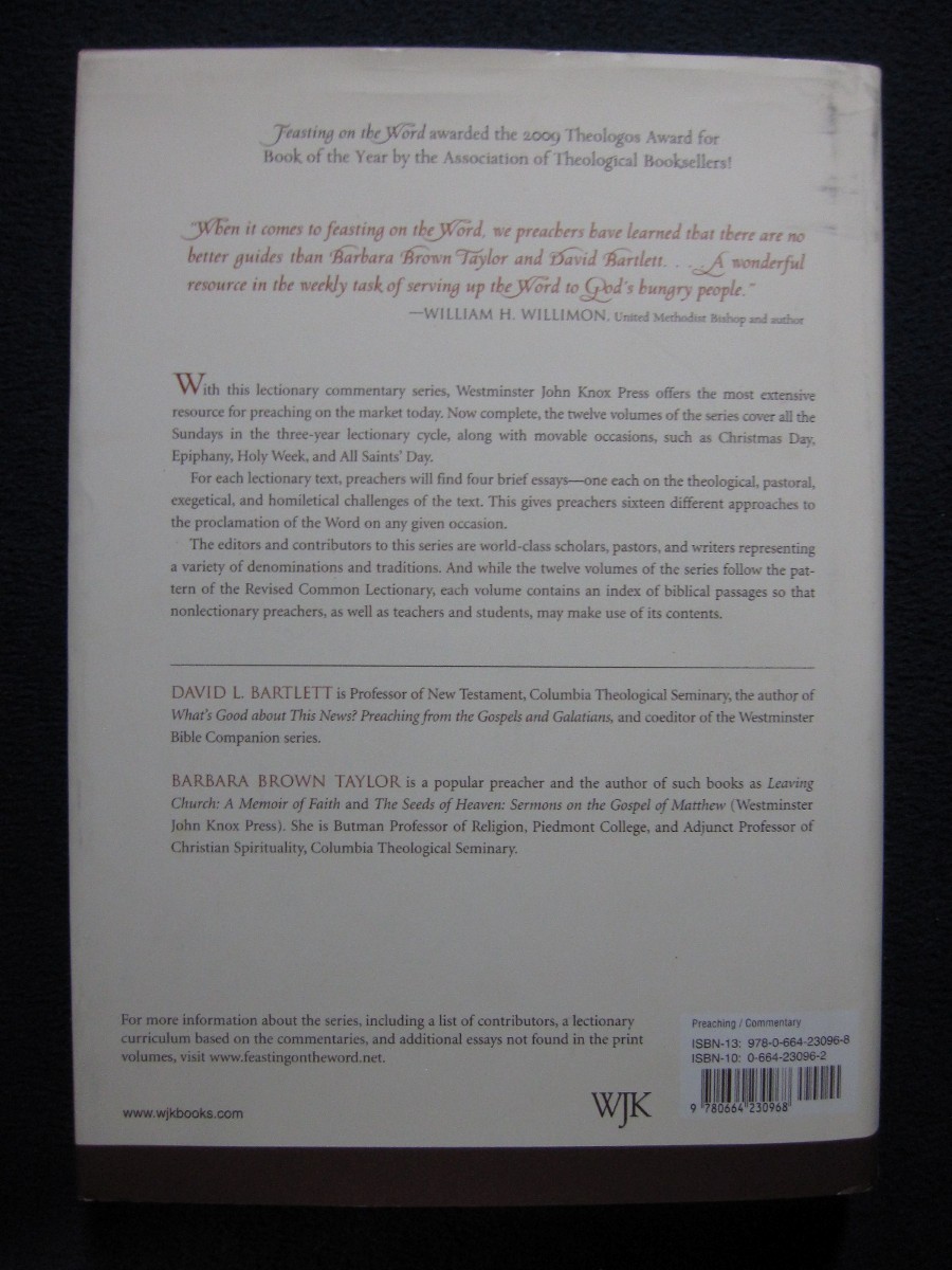 Feasting on the Word Preaching the Revised Common Lectionary, Year B, Vol. 1