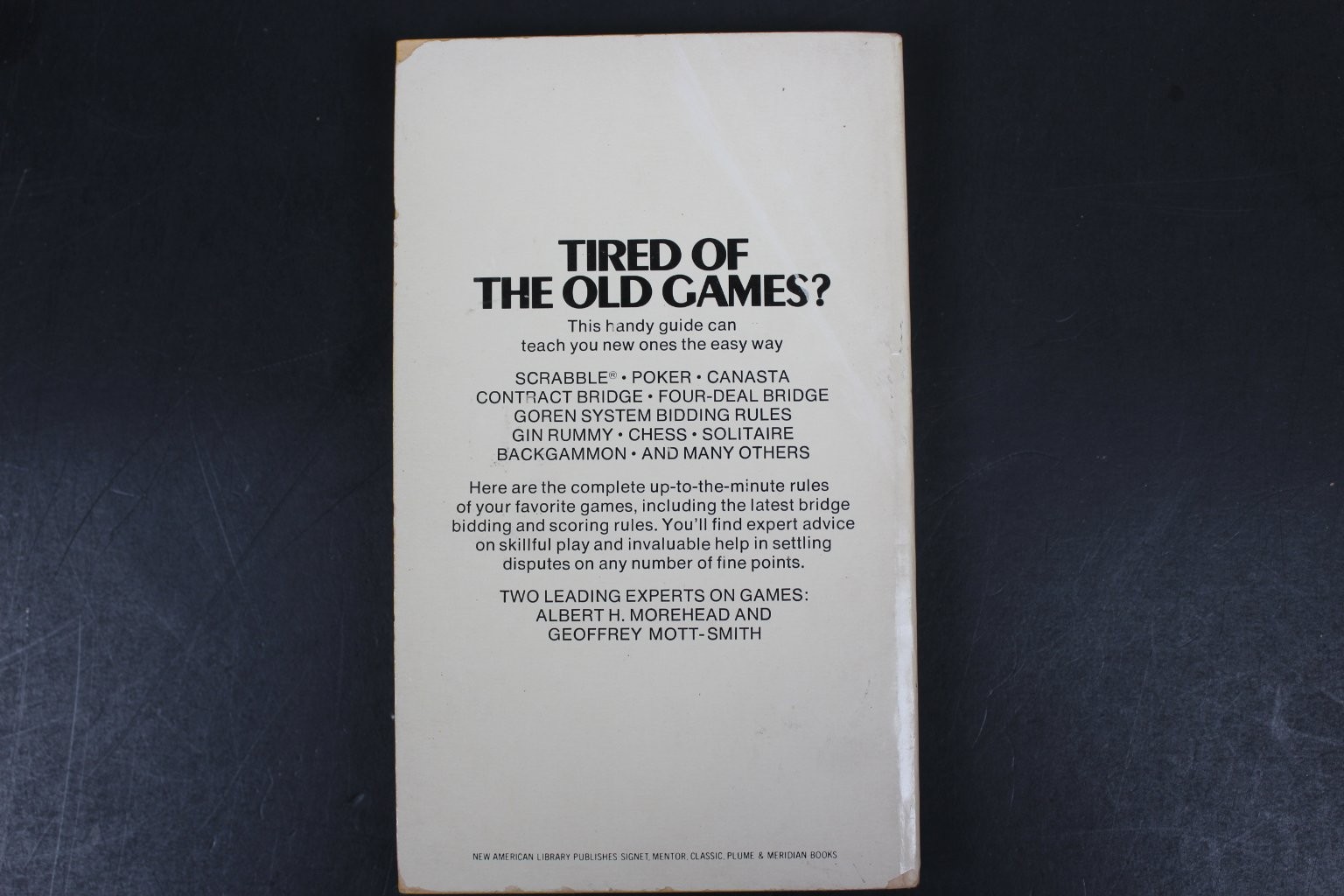Hoyle’s Rules of Games Morehead Mott-Smith 1970 Card Board Games Guide PB