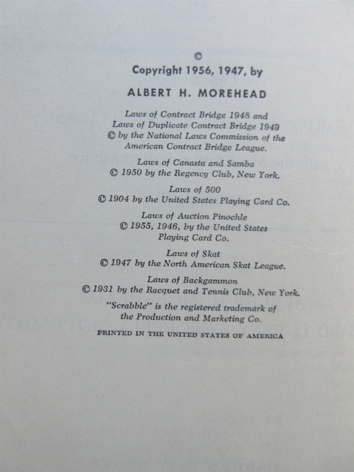 The New Complete Hoyle by Morehead, Frey and Mott-Smith / 1956 Hardcover