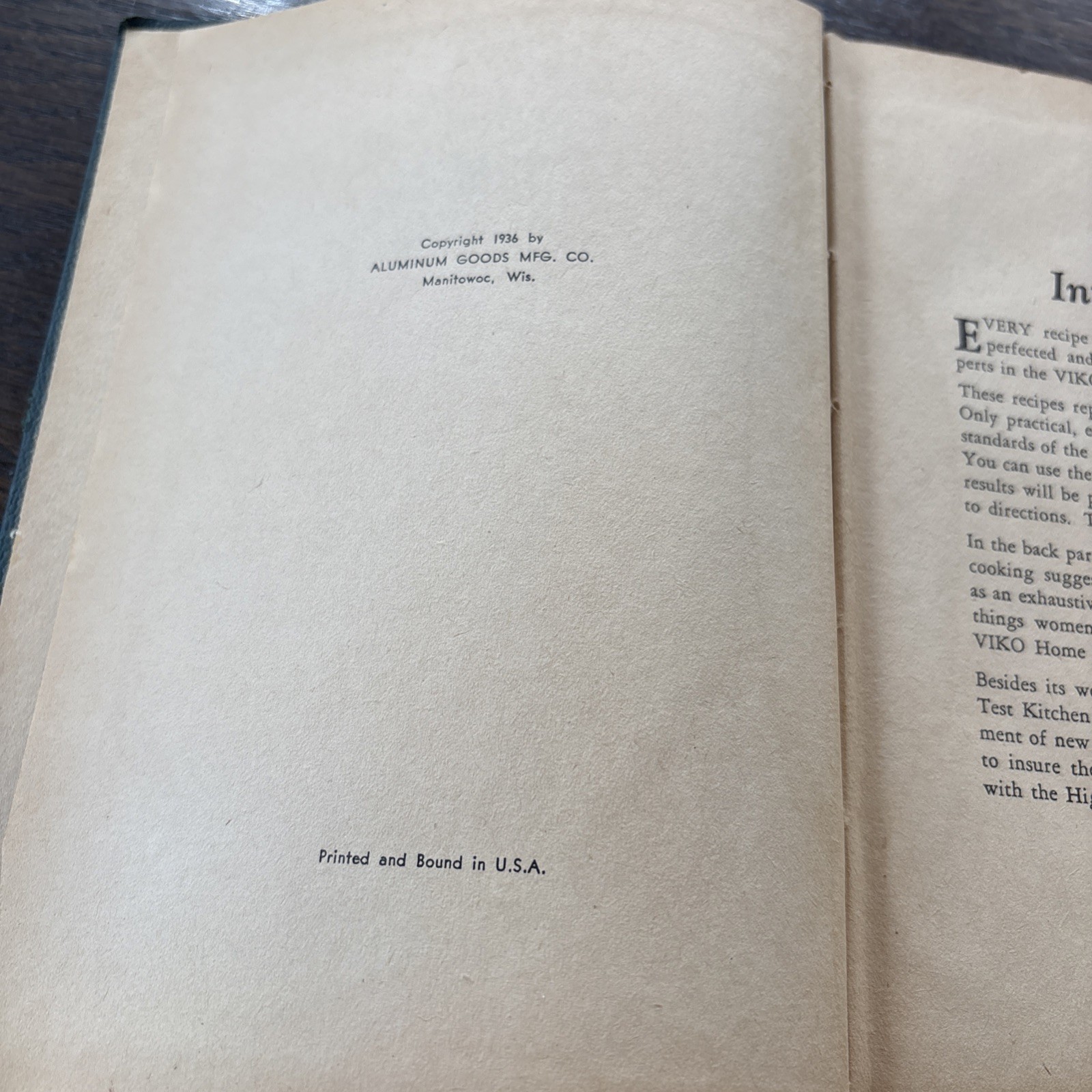 Vintage Viko Cookware Cookbook 1938 HB