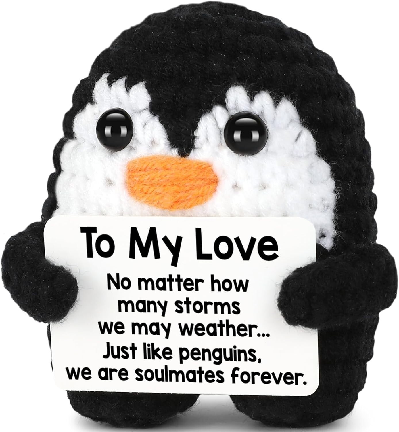 Adorable Crochet Penguin with Love Card – Perfect Gift for Boyfriend/Girlfriend