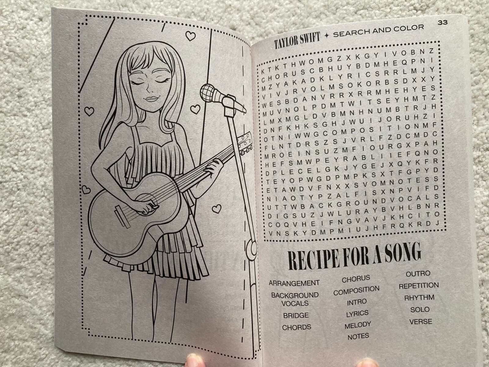 Taylor Swift Word Search and Color NEW Paperback 31 puzzles / 31 coloring pages