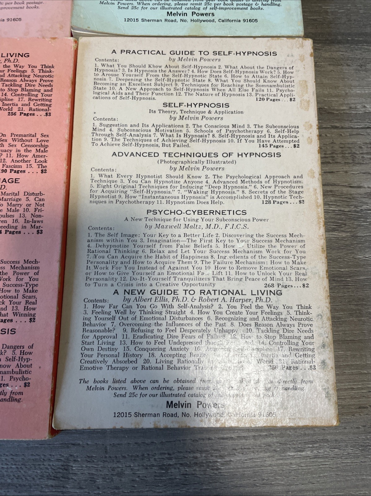 Vintage 1970’s Hypnosis/ Hypnotic Lot of 6 Books – Wilshire Book Co. -FACINATING