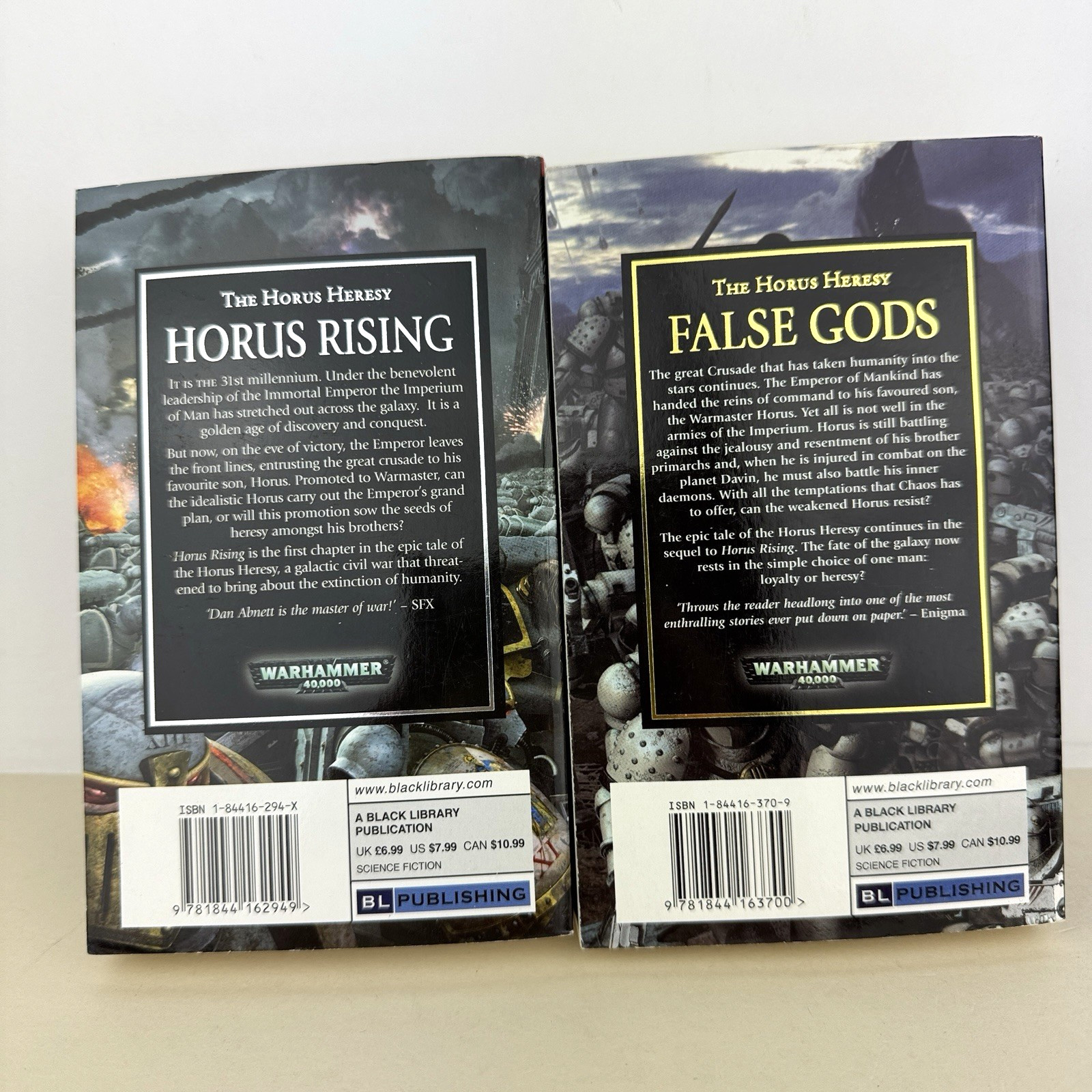 Horus Rising + False Gods Warhammer 40K Horus Heresy 1-2 Paperback Lot MMPs