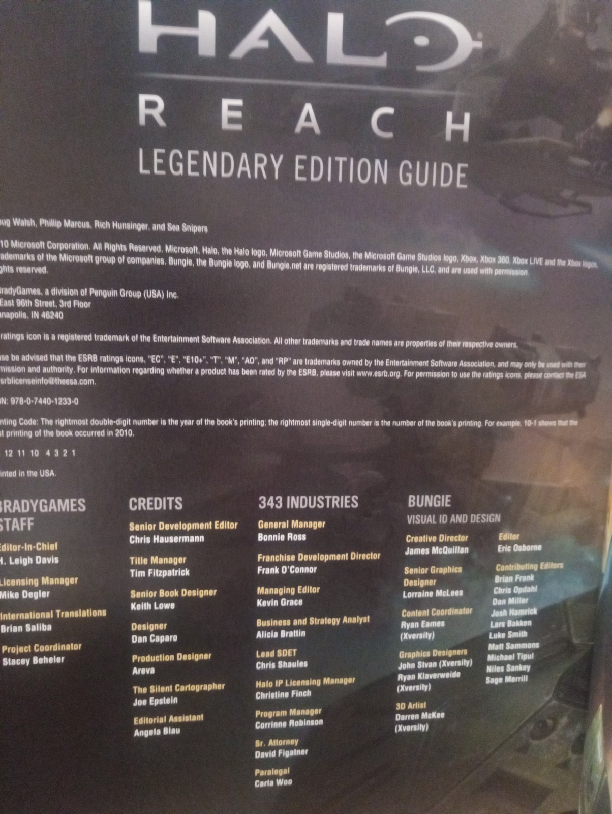 Halo Reach Legendary Edition Guide–2010 Hardcover