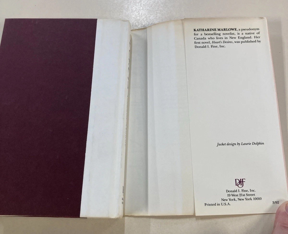 Secrets HC DJ Katharine Marlowe 1992 Donald Fine Very Good