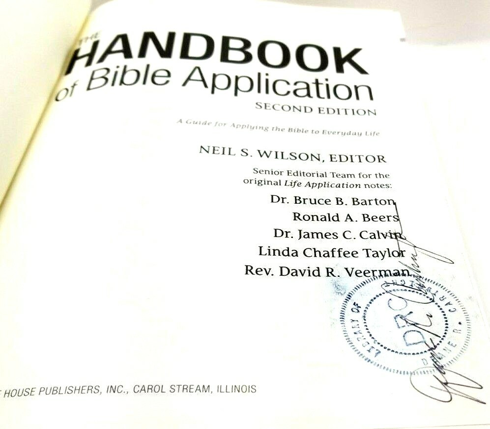 Life Application The Handbook of Bible Application Neil S Wilson Editor (G9)