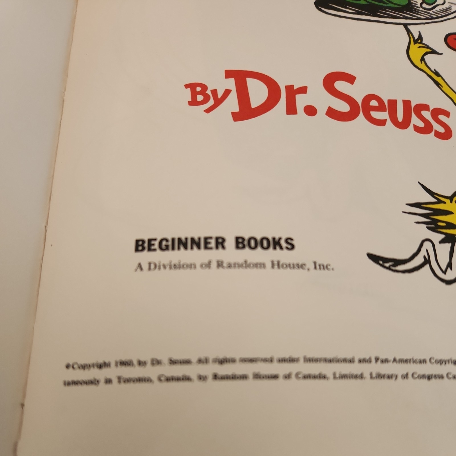 Green Eggs And Ham Dr. Seuss 1st Edition 1960 HC First Printing