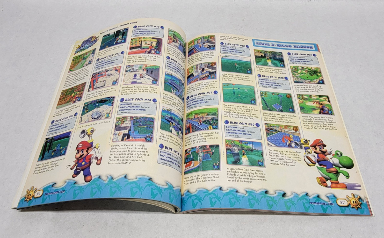 2002 Gamecube Super Mario Sunshine Official Prima Strategy Guide w/ Postcards