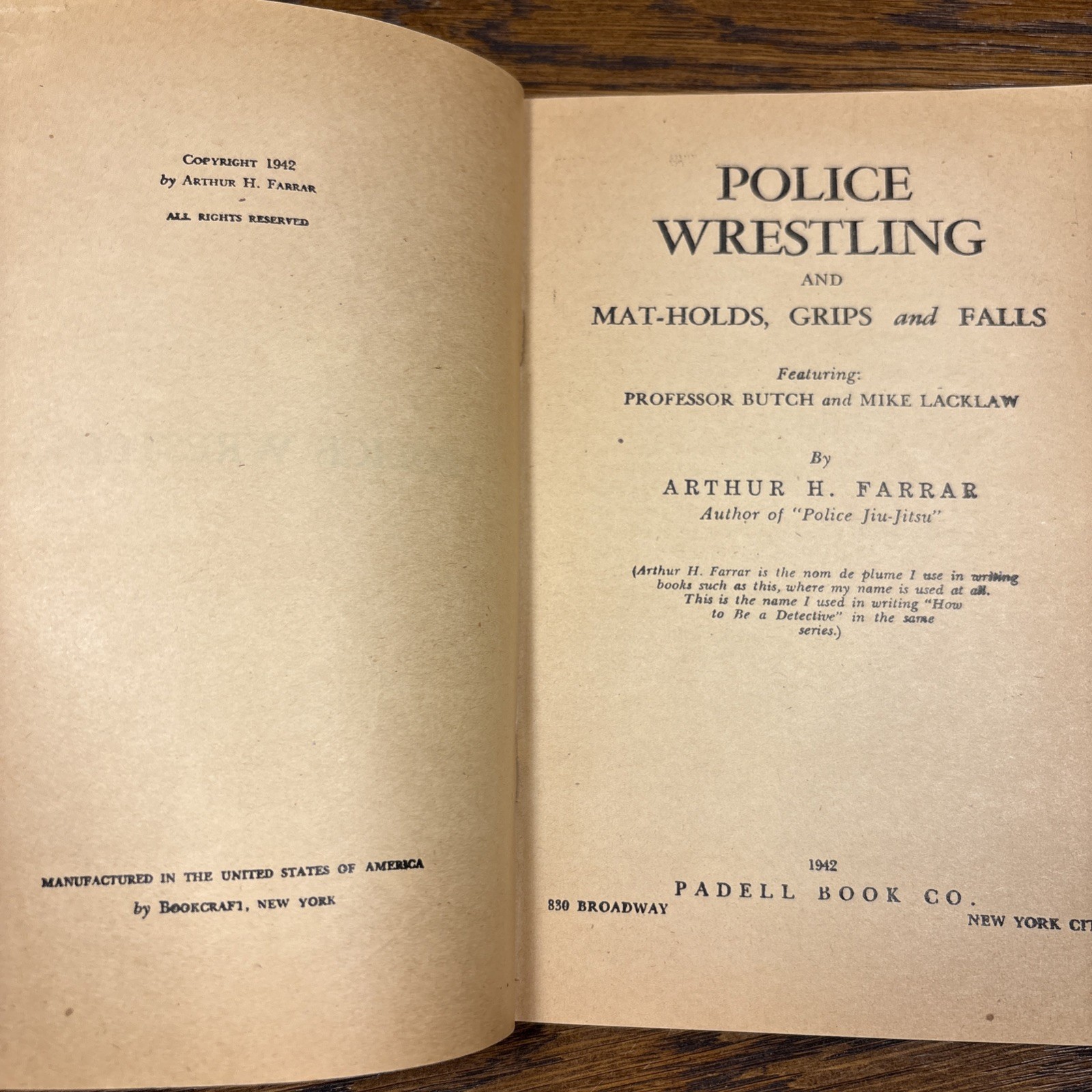 “POLICE WRESTLING” by ARTHUR H. FARRAR – 1942