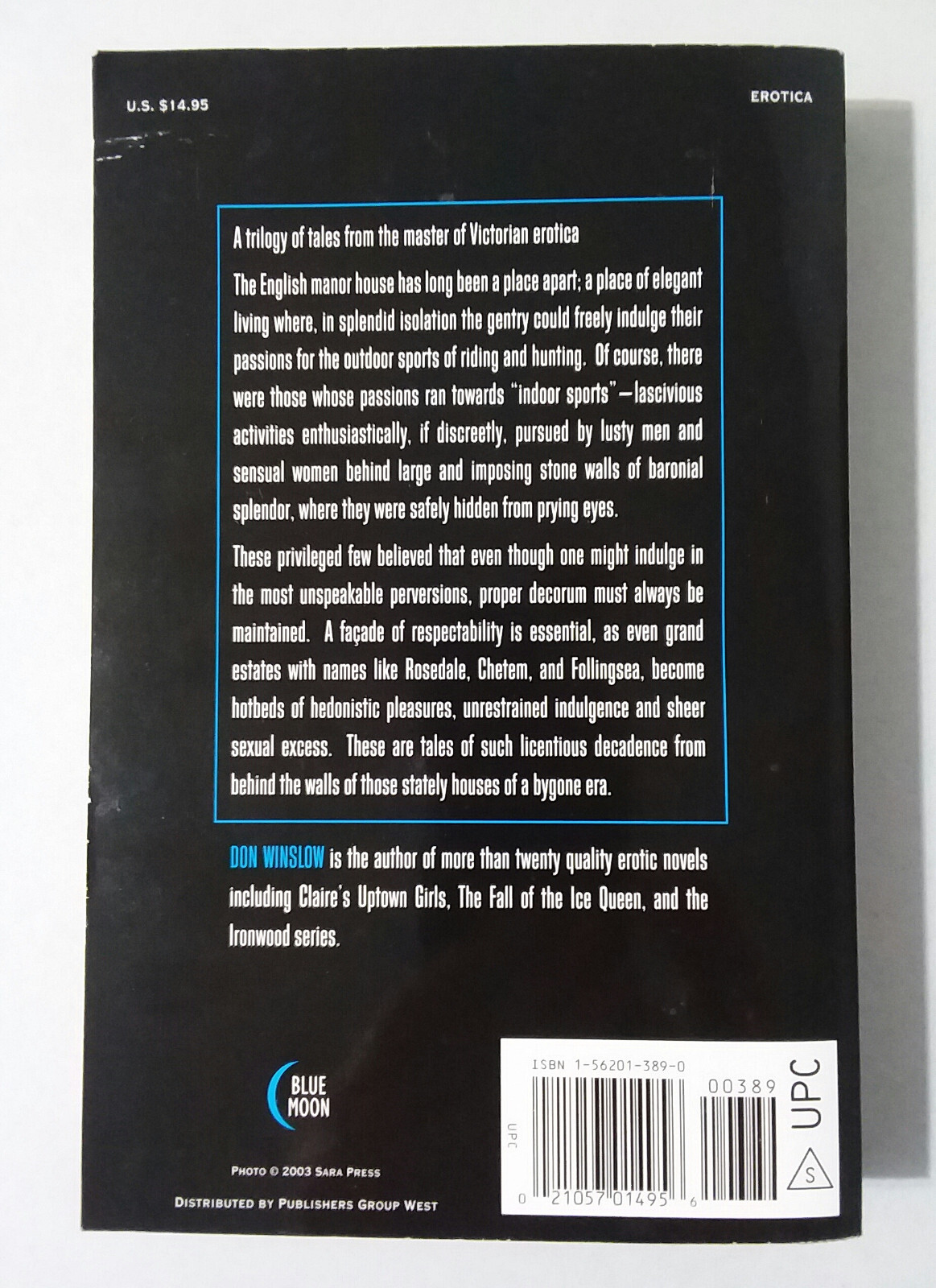 Don Winslow’s Victorian Erotica (2003 Blue Moon Books softcover) RARE erotic