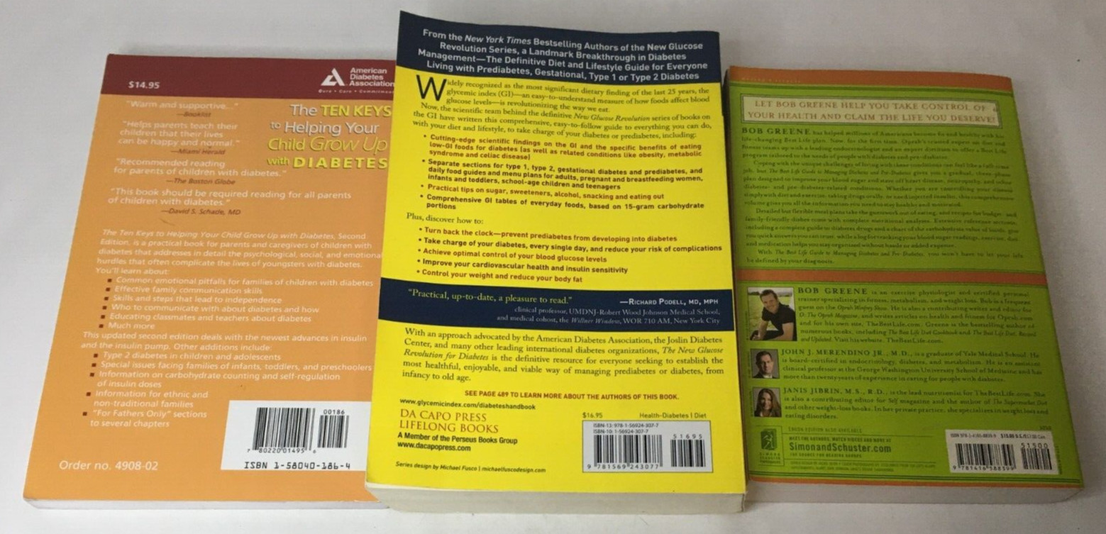 Lot of 9 DIABETES Guide Reference Books – Self Help – Health & Wellness