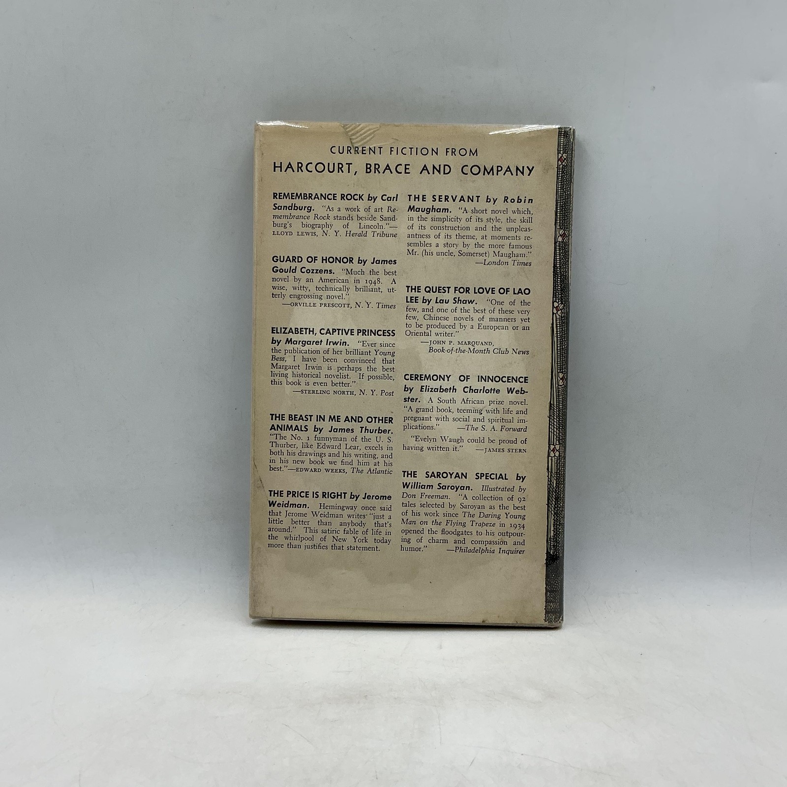 THE SERVANT Robin Maugham 1949 Hardcover First Edition Harcourt Brace DJ