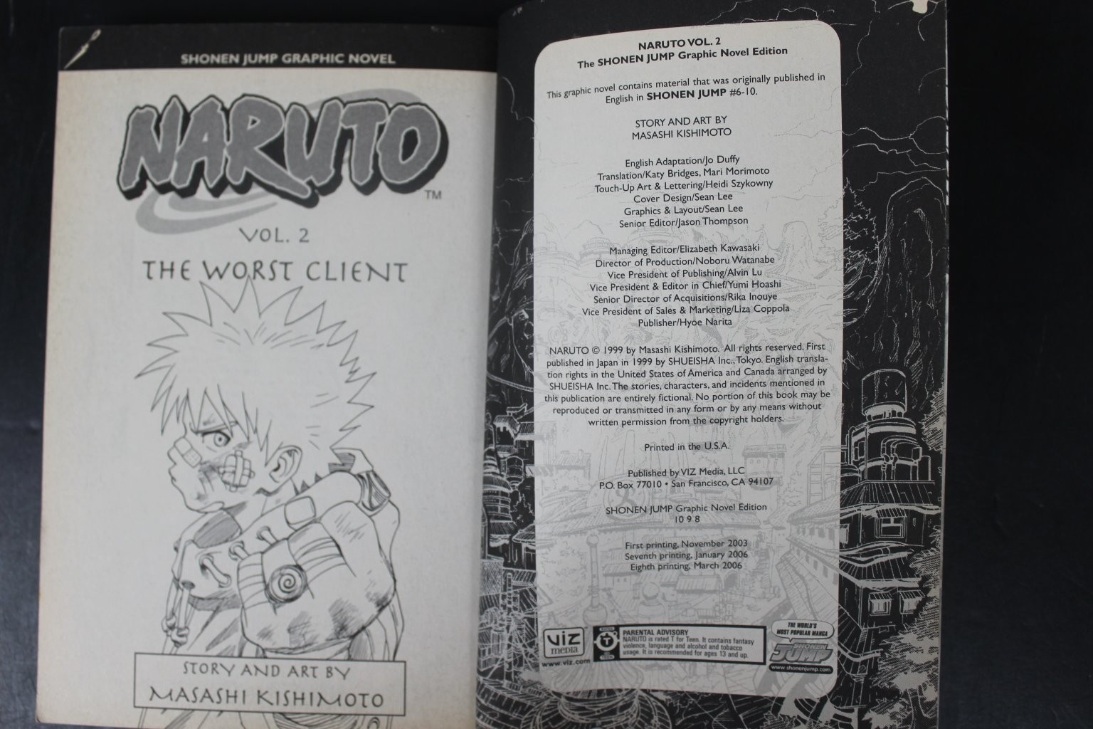 Naruto Vol 2 Masashi Kishimoto 2006 Eighth Print Manga Graphic Novel VIZ Media