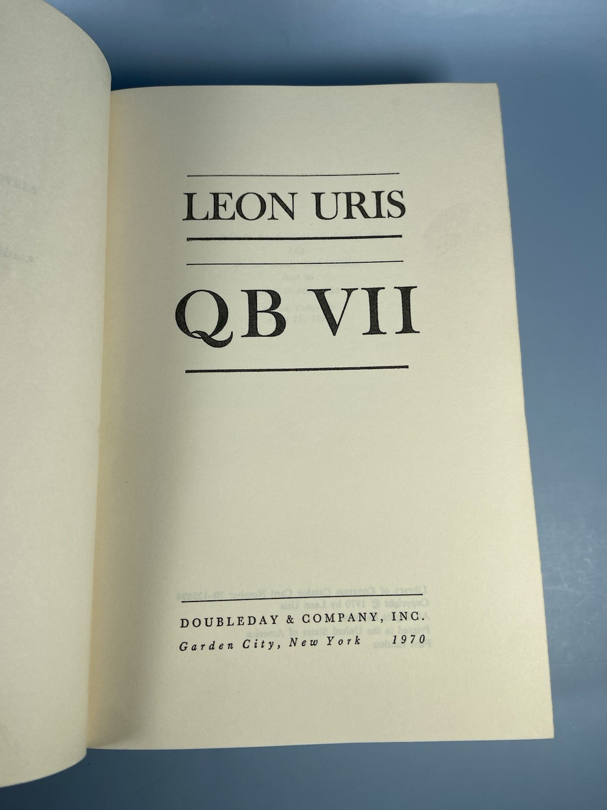 QB VII BY LEON URIS 1970 HC/DJ First Edition VG