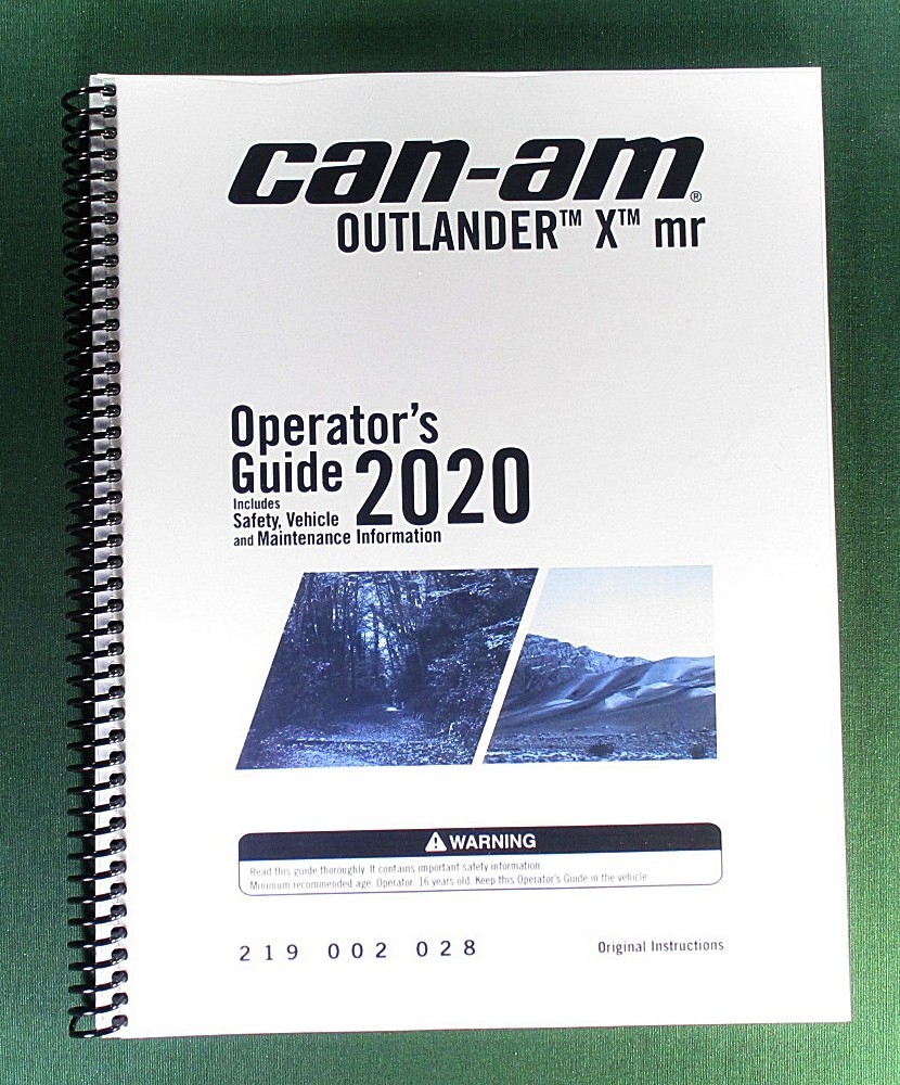 2020 Can-Am Outlander 850 X MR Owner’s Manual: 212 Pages & Protective Covers!