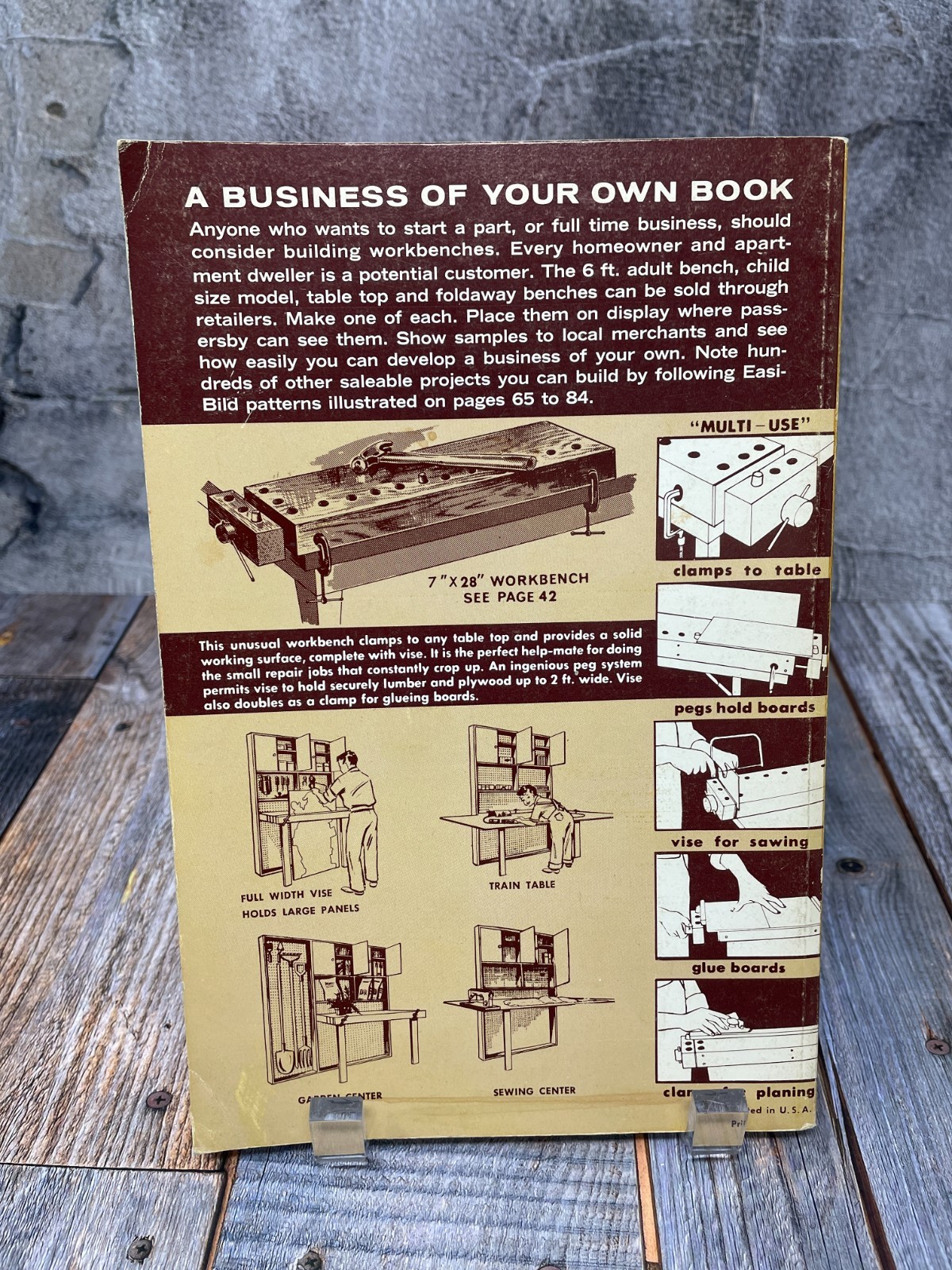How to Build Workbenches, Sawhorse, Toolchest (Easi-Bild 672) 1972 Vtg D. Brann