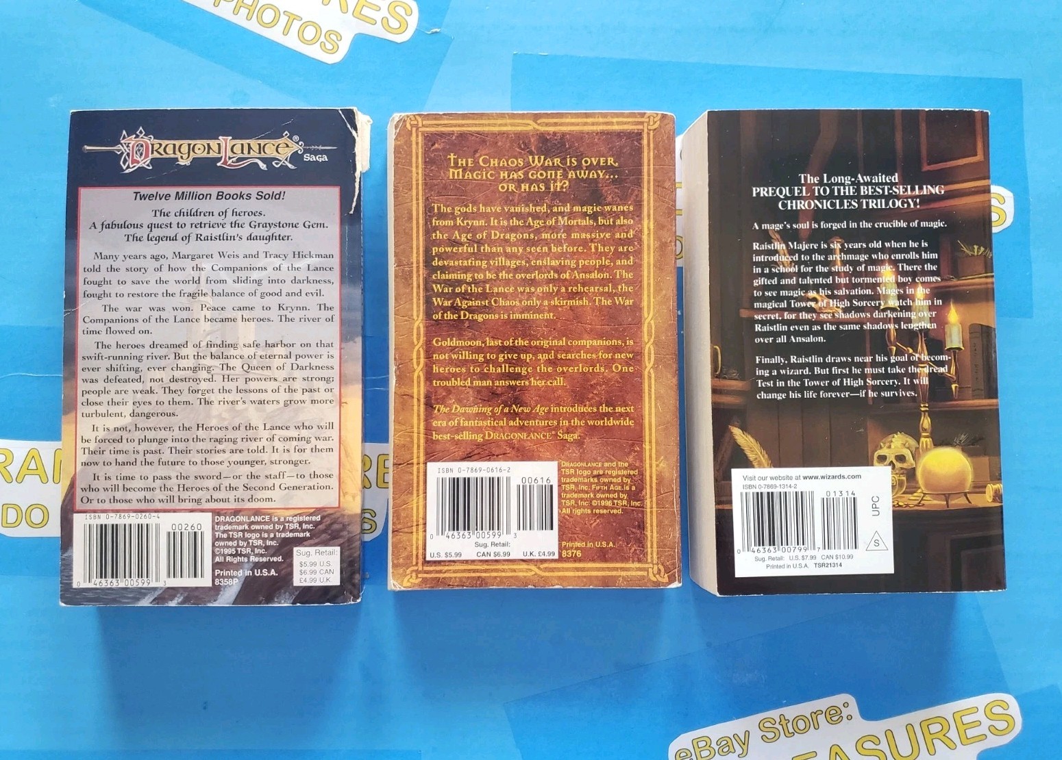 LOT OF 11 *VINTAGE* DRAGONLANCE PAPERBACK BOOKS 1984-2000 tsr d&d Dragons Used