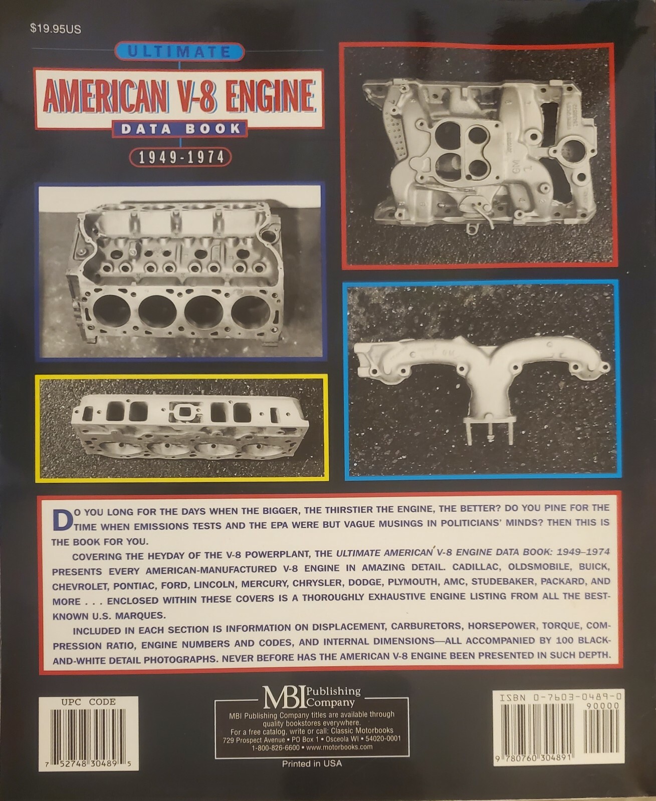 Ultimate American V-8 Engine Data Book 1949-74 SIGNED by Sessler, Peter HTF/OOP