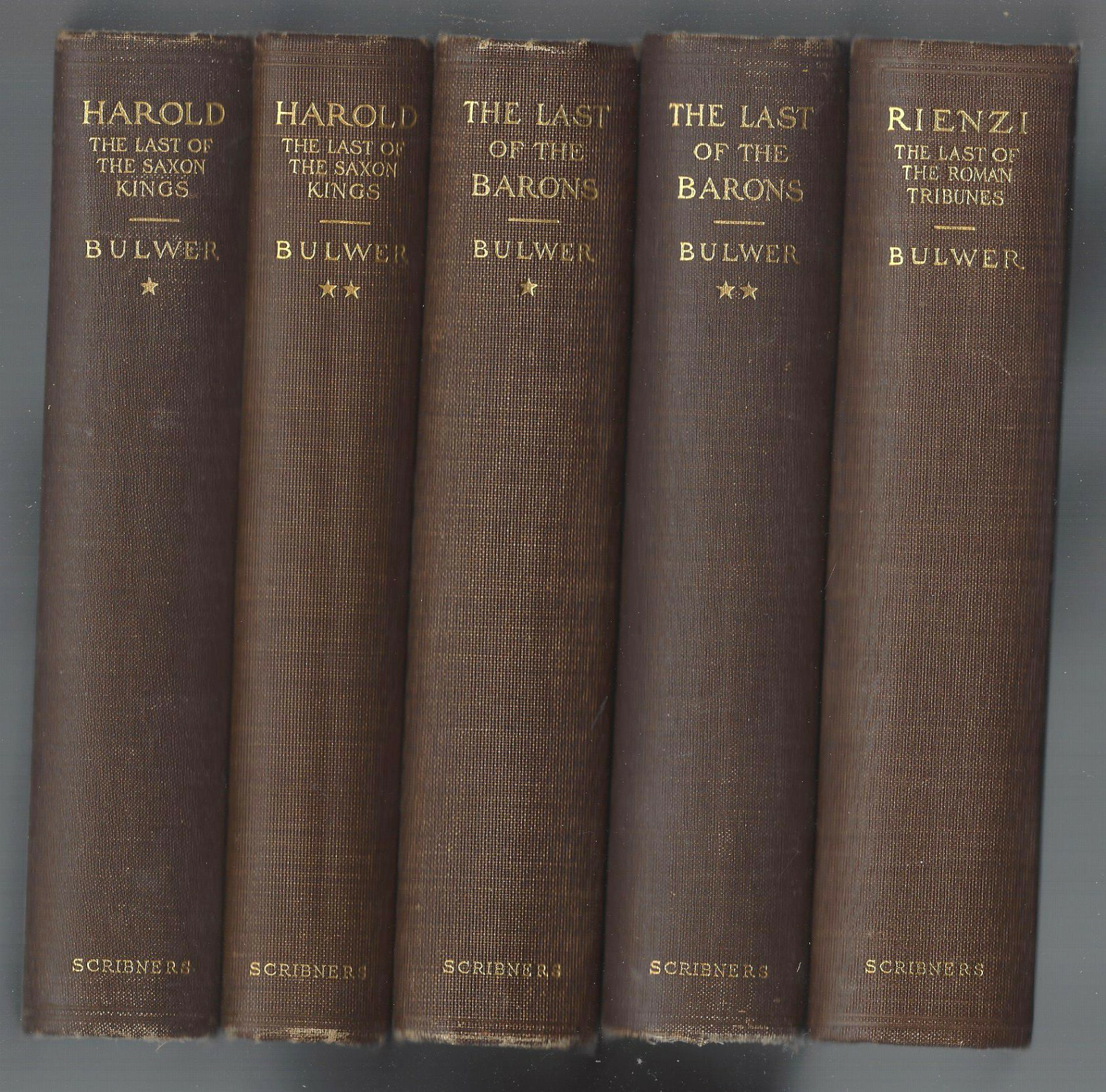 Edward Bulwer Lytton lot RIENZI LAST ROMAN TRIBUNES BARONS SAXON KINGS POMPEII