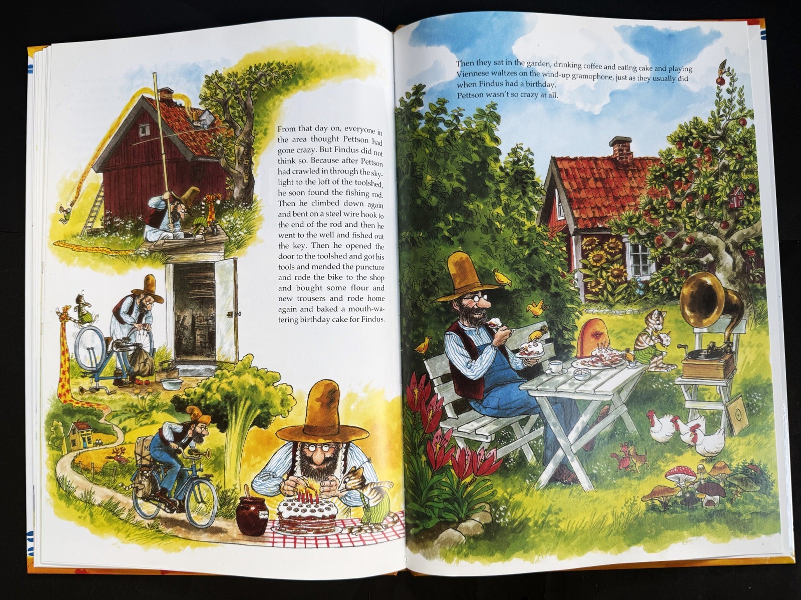 Like-New THE BIRTHDAY CAKE, Pettson & Findus. Sven Nordqvist. Hardcover. Sweden
