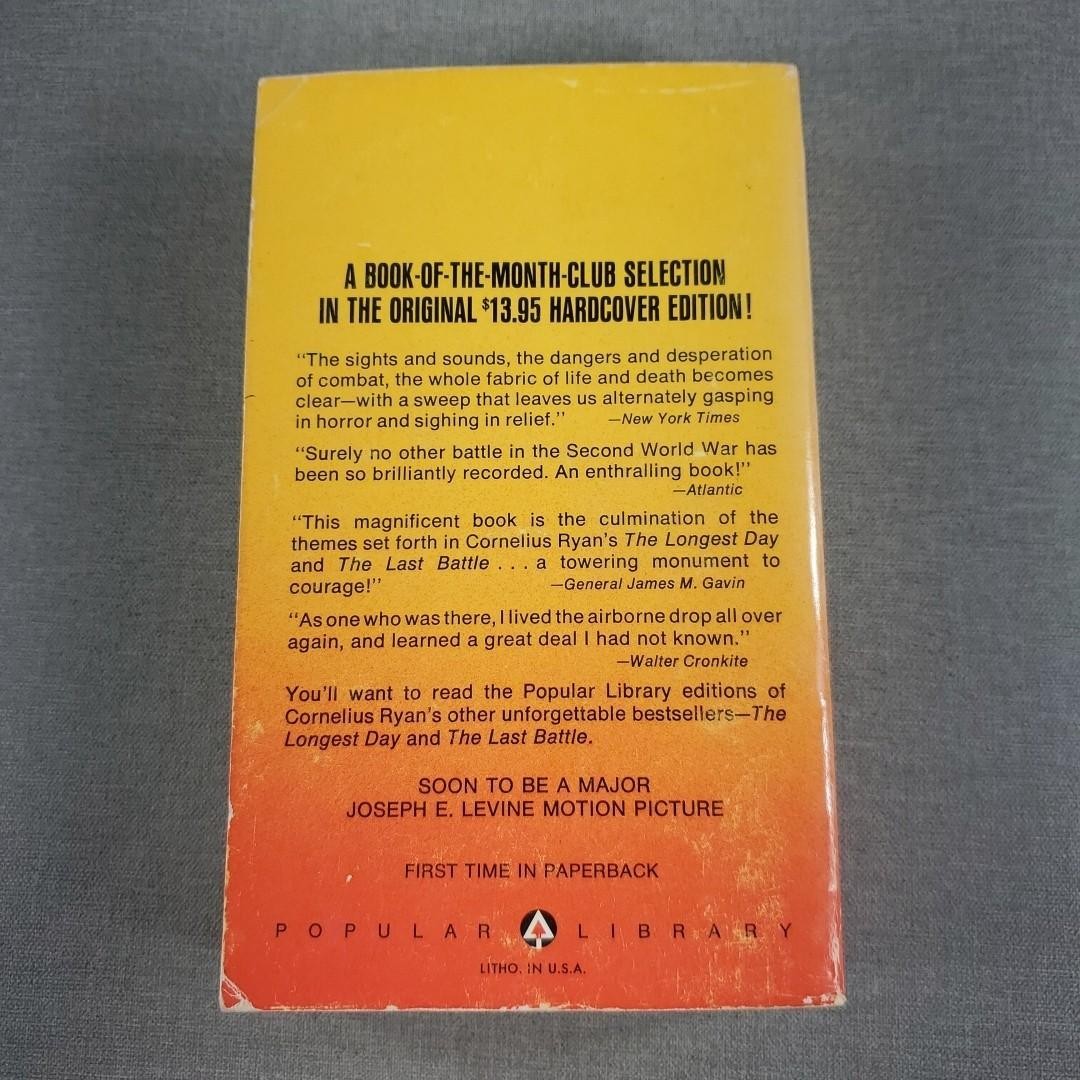 A Bridge Too Far Cornelius Ryan 1974 Vintage Paperback Book