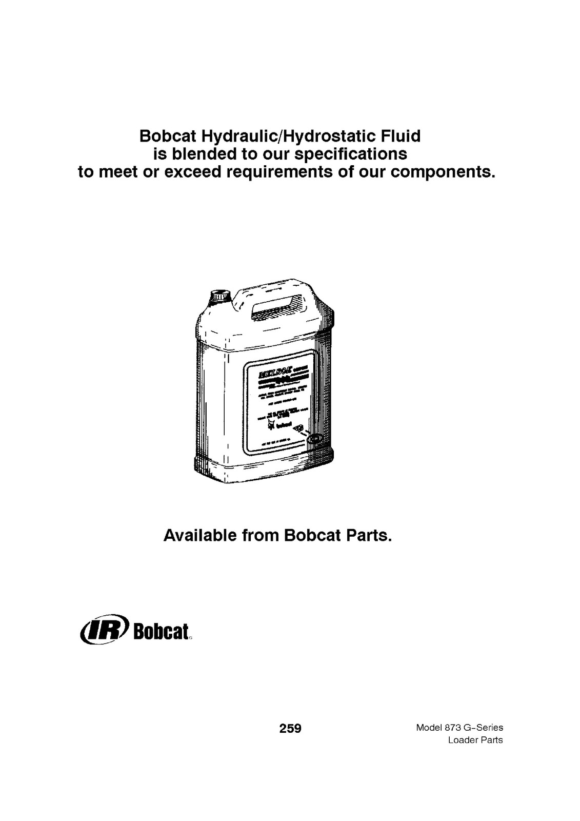 BOBCAT 873 G Series Parts Manual SN 514140001 514240001 517911001 Up – BOUND