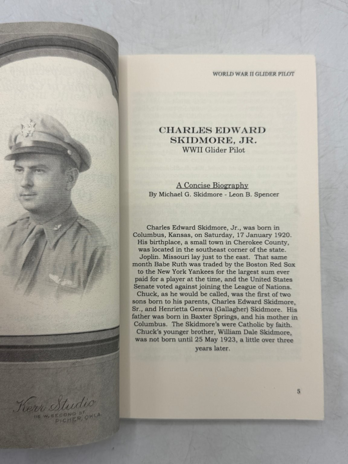 WWII Glider Pilot Michael G. Skidmore 2009 Biography Blurb Military Aviation