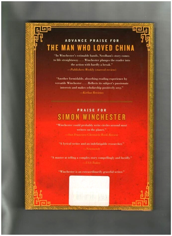 JOSEPH NEEDHAM-THE MAN WHO LOVED CHINA-MIDDLE KINGDOM-HISTORY-MEMOIR-PHOTOS-HC