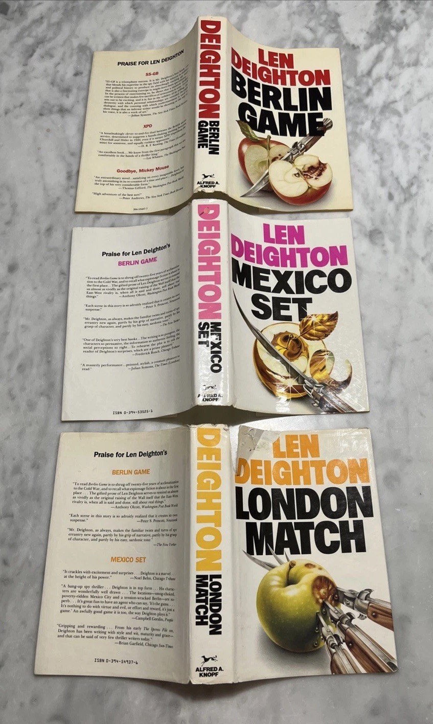Len Deighton Book Lot 5 Trilogy And Set 2 Spy Hook Spy Line HC DJ Several 1st