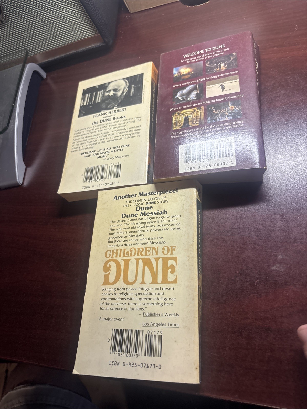 Frank Herbert Dune Trilogy Lot Of 3 Vintage Paperback (Dune, Messiah, Children)