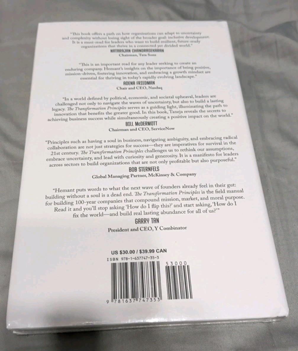Transformation Principles How to Create Enduring Change by Hemant Taneja New