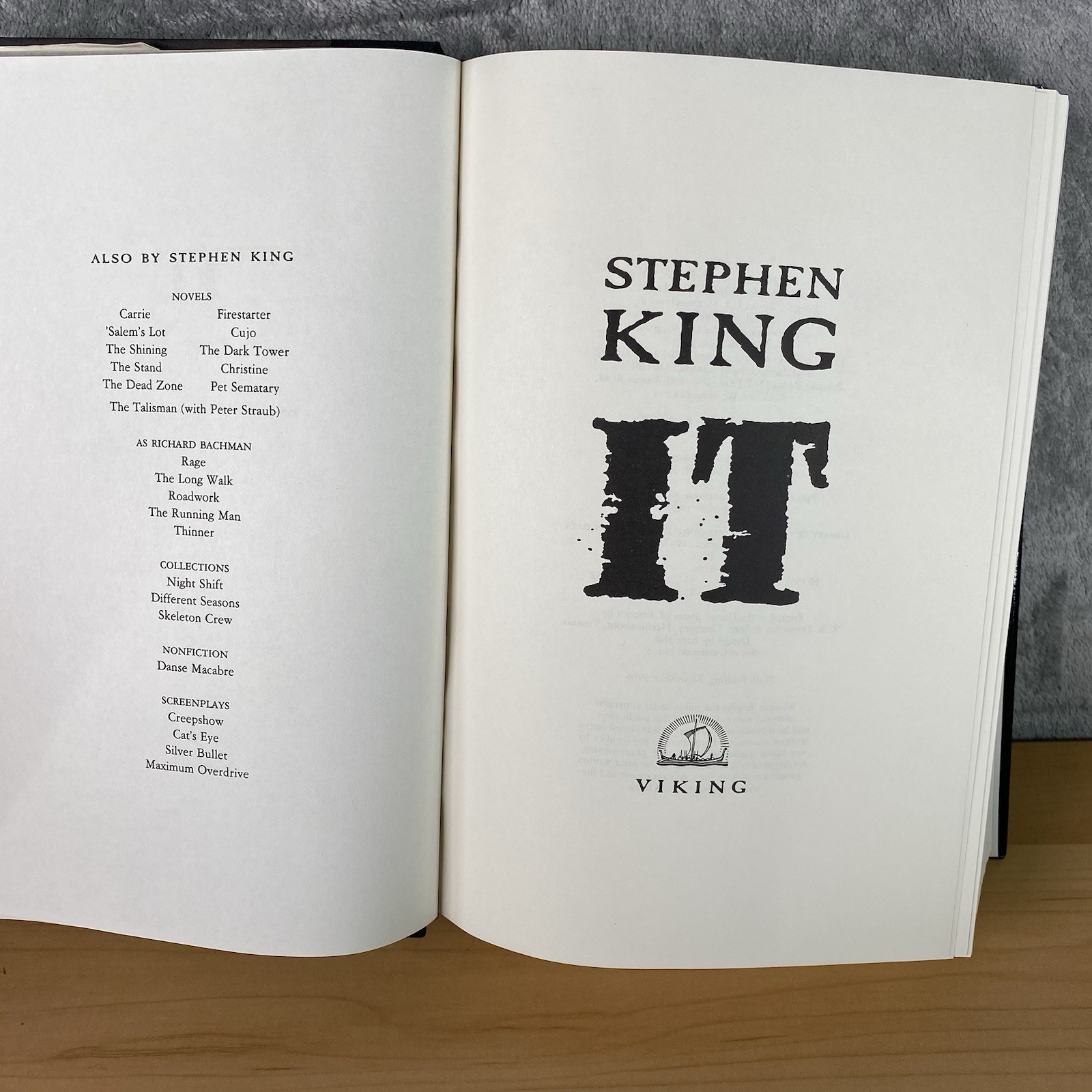 Stephen King IT 1986 Viking HC 10th Printing w/ DJ Horror Novel