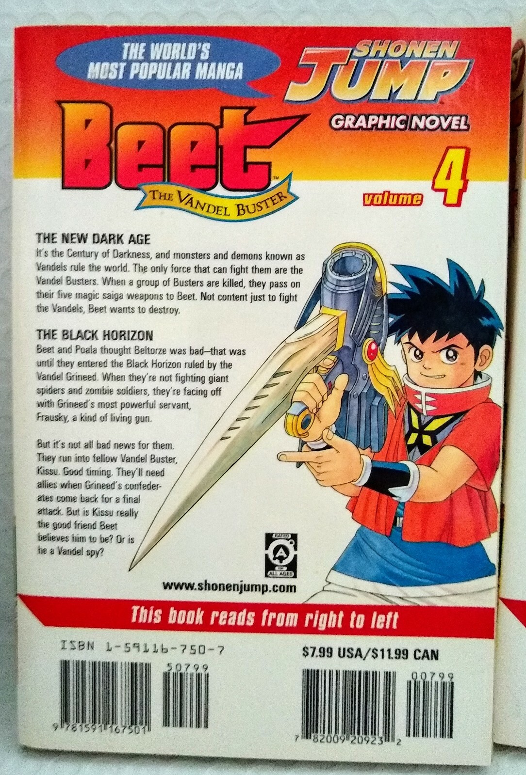 Lot of 3 BEET The Vandel Buster Shonen Jump Graphic Novels Paperbacks #1, 2 & 4