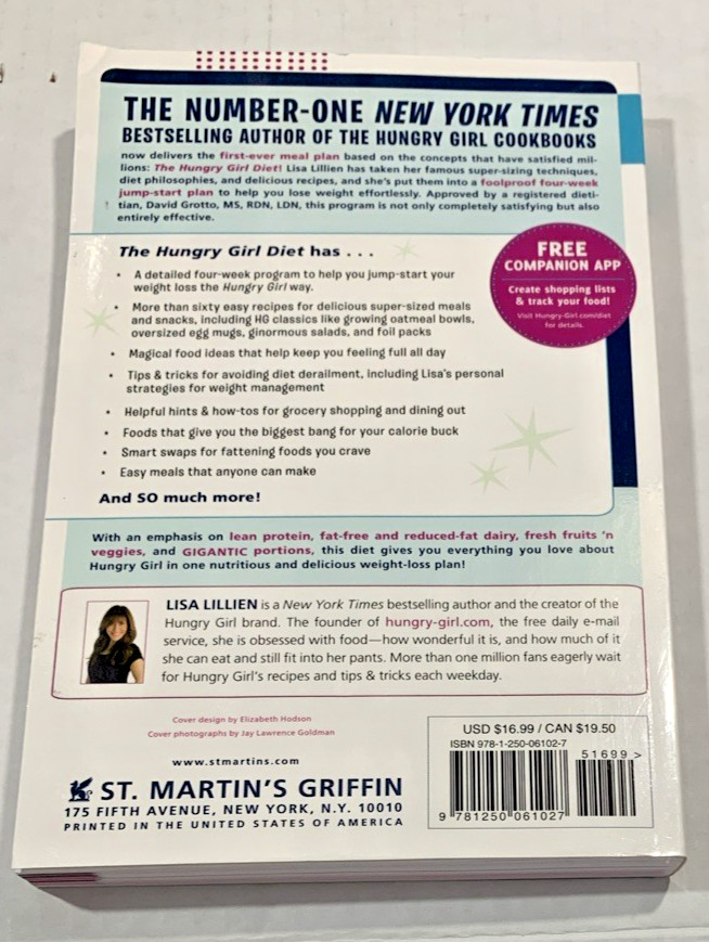 The Hungry Girl Diet Lisa Lillien Paperback New Weight Loss Meal Plan Book