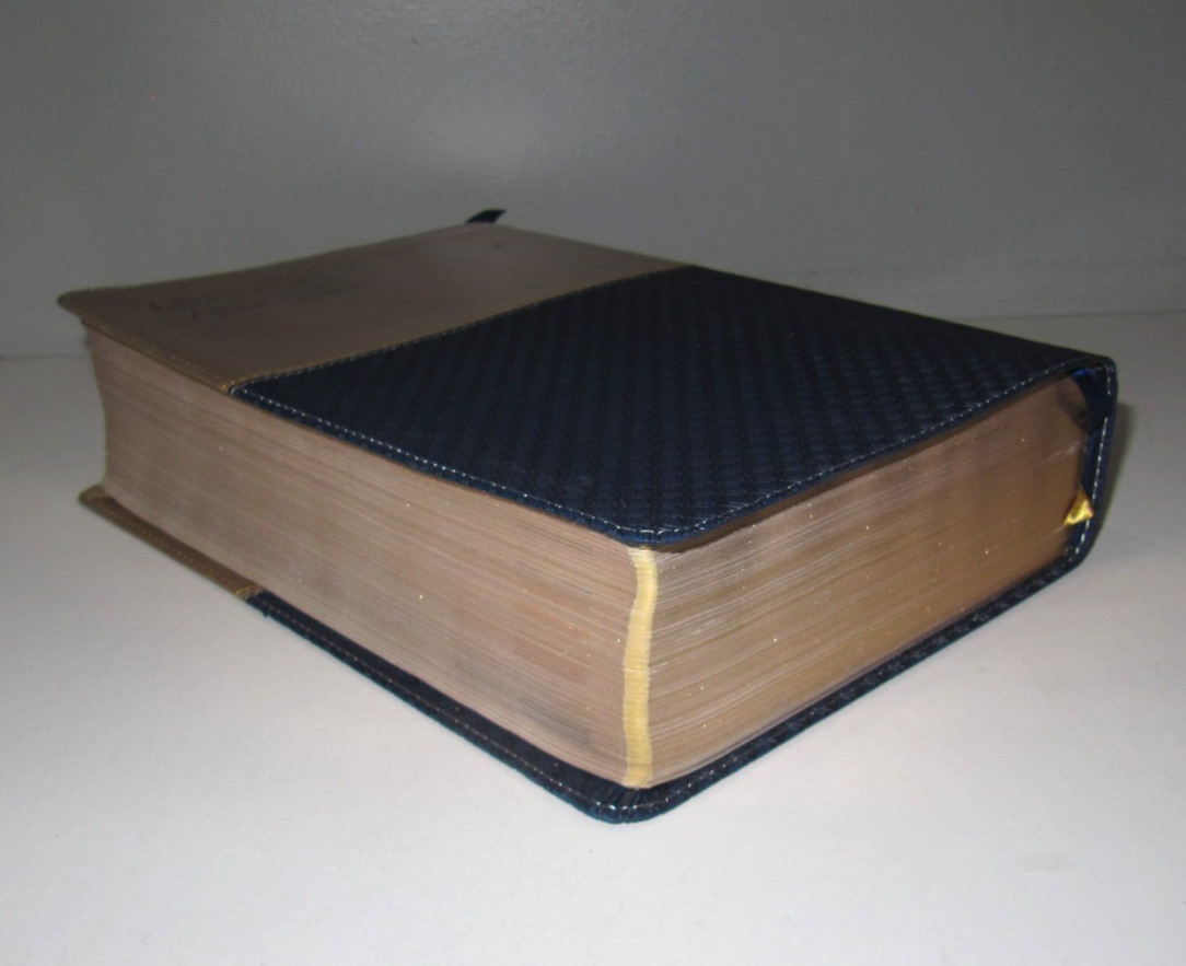 NIV Study Bible: Leathersoft, Navy-Tan, Red Letter, Zondervan