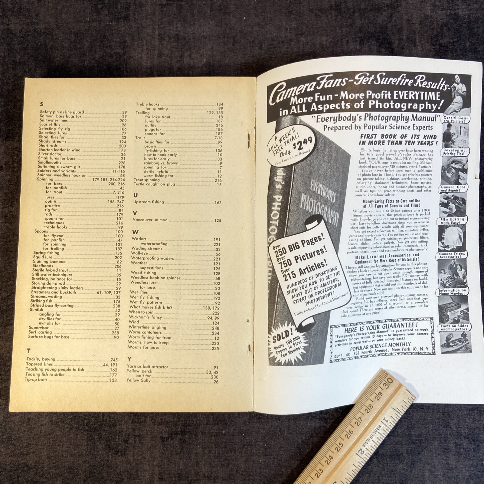 Outdoor Life -Complete Guide To Fresh Water Fishing-1952 First Edition-250 Pages