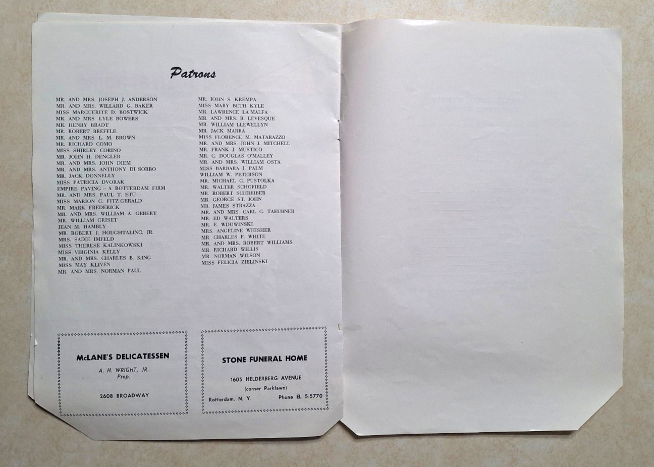 Vintage Mohonasen v Guilderland NY High School Basketball Program Coca Cola 1959