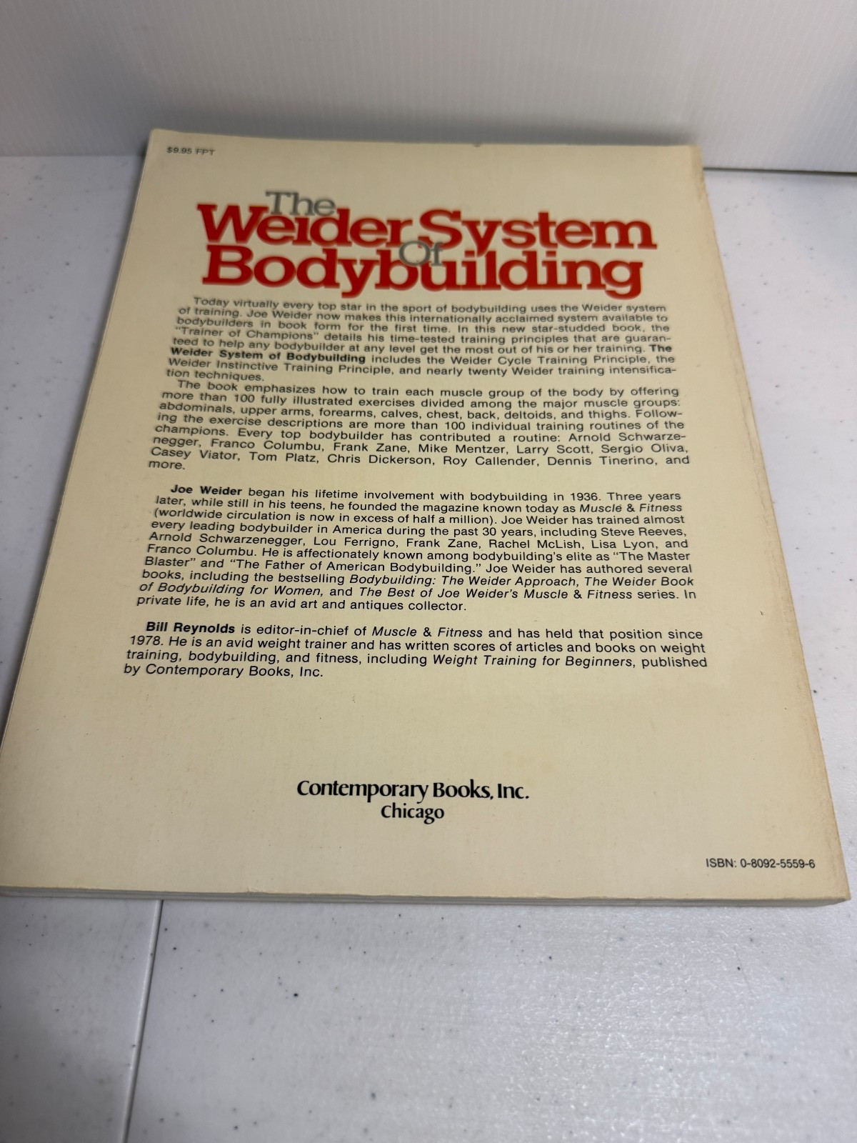The Weider System of Bodybuilding Paperback Book by Joe Weider