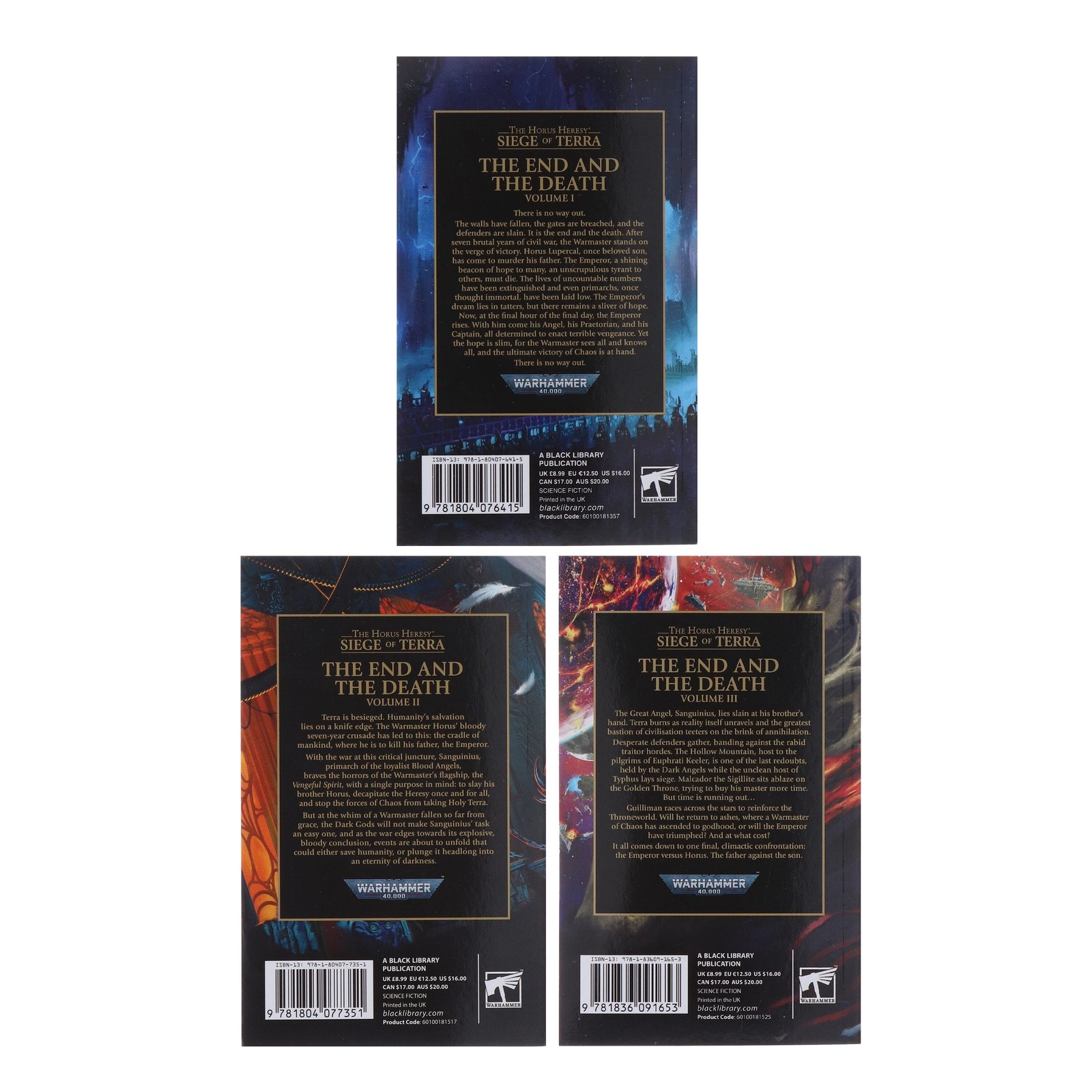 The Horus Heresy: Siege of Terra (Vol 1-3) by Dan Abnett 3 Books Set – PB