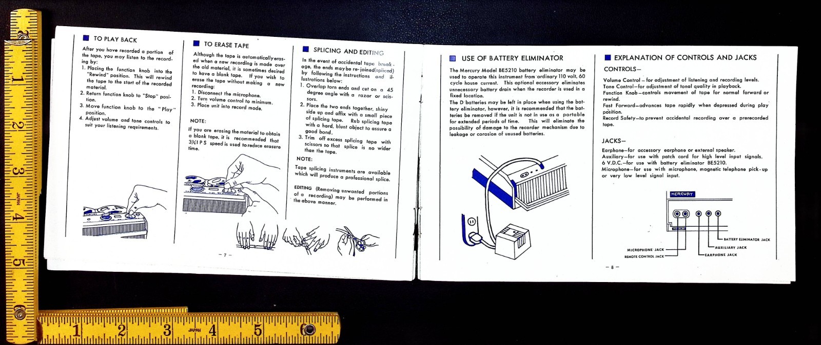 Mercury Model TR-3500 Reel to Reel Tape Recorder Operators Manual
