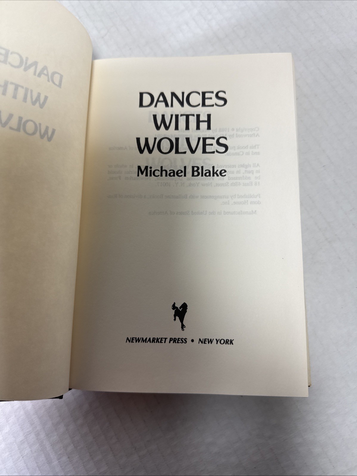 Dances with Wolves : A Novel Hardcover Michael Blake